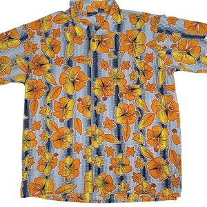 Decibel Men's Size XXL Short Sleeve Button Up Yellow Floral Y2K Style